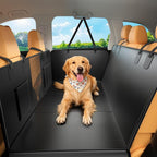 Hard Bottom Dog Car Seat Cover, 52"×65", Waterproof PU Leather | Stable Hard Bottom Support for Comfortable Rides with Large Dogs