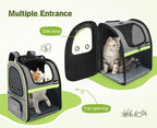 pecute Cat Backpack Expandable, Cat Carrier Backpack with Acrylic Window | Durable Oxford Cloth, Lockable Zipper,Use for Pet Under 11 lbs to Travel