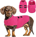 Queenmore Small Dog Sweater, Soft Fleece Vest Pullover Dog Jacket with Leash Hole, Warm Winter Dogs Clothes Cold Weather Doggy Dachshund Sweaters for Small Dogs Cats Boy or Girl (Pink, XS)