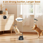 Interactive Cat Toys for Indoor Cats, 360° Automatic Spin Flying Bird Wand | 8cm Suction Cup & Weighted Base, Silicone-Protected Rod, USB Rechargeable with Replaceable Feather & Streamer Attachments