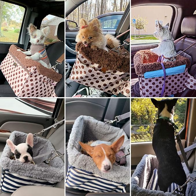 Dog Car Seats for Small Dogs, Upgrade Dog Booster Seat with Metal Frame Construction with Double-Layer Oxford, Perfect for Small Pets,XL-UP TO 20LBS