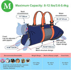 Cinf Cat Nail Clipping Cleaning Grooming Restraint Bag No Scratching Biting for Bathing Nail Trimming Injecting Examining(Navy Blue,M)