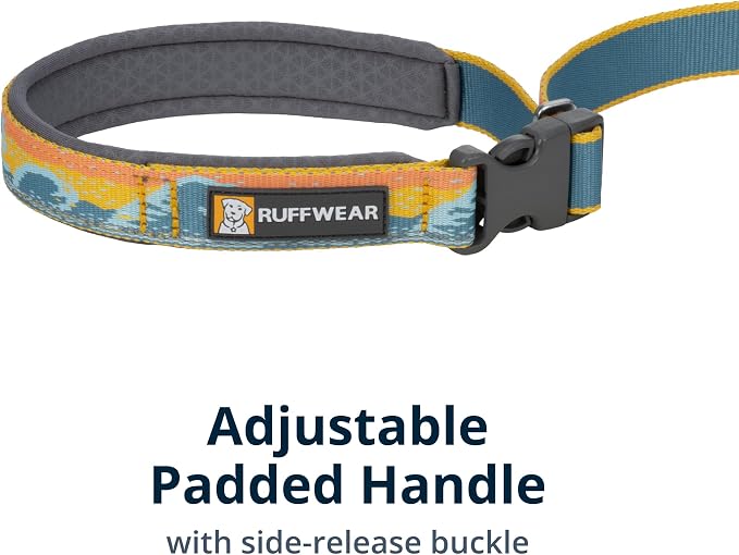Ruffwear, Crag Dog Leash, 6 ft Reflective Everyday Lead, Swiveling Talon Clip, Padded Handle, Hands‑Free Waist‑Worn Option, Traffic Handle with Accessory Loop, Rising Wave