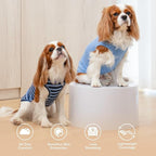 KYEESE 2Pack Dog Shirt, Soft Striped Dogs T Shirts, Lightweight Pet Tank Top, Sleeveless Dog Shirt for Small Dogs, Stretchy Comfortable Pet Vest, Dark Blue, Large