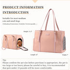 Lasaviin Fashion Dog Purse Pet Carrier Leather Bag for Small Dogs Cats Puppy, Portable Tote Bag Airline Approved Soft-Sided Carriers (Pink)