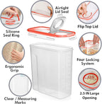 Shazo 2 Pack (6.3L / 213OZ) EXTRA Large Airtight Food Storage Cereal Containers for Bulk Food Storage BPA-Free Plastic Container, Pantry Organization and Canister for Rice, Pasta, Sugar & Flour