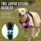 BARKBAY No Pull Dog Harness Front Clip Heavy Duty Reflective Easy Control Handle for Large Dog Walking(Pink,S)