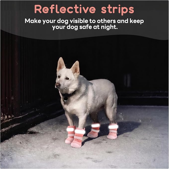 Allroaring Paw Protectors Mesh Fabric Dog Shoes for Hot Pavement, Pink 0# | 4PCS Set, Breathable Summer Design, Anti-Slip Sole, Heat Shield, Lightweight Fit, Wide Opening, Easy On/Off, Reflective Strip