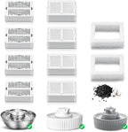 Wave and Cup Cake Porcelain Cat Fountain Filter 8 Carbon Filters 2 Foam Filters Ceramic Pet Fountain Water Dispenser Dog Fountain Replacement Filters(10PACK)