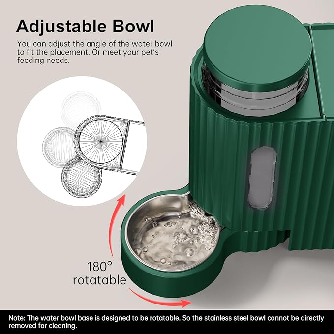 Gardner Pet Automatic Gravity Cat Food Feeder and Water Dispenser Stainless Steel Two-in-One Set Large Capacity Dispenser for Pets Dogs, Puppies, Kittens-(0.8 Gallons x 2)