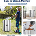 Paw Libero 2PK 25 Lbs total 50 Lbs Stainless Steel Dog Food Storage Container with Airtight Wooden Lid & Ceramic Bone Handle, Large Metal Dog Food Bin for Dogs & Cats