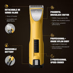 Professional Dog Clippers for Grooming with Charging Replacement, Low Noise Pet Grooming Kit for Thick Curly Matted Heavy Coats Cordless Hair Trimmer with 8 Metal Guide Combs for Animal Horse