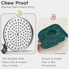 Double Wall Stainless Steel Lick Mat for Dogs & Cats, Chew Proof Slow Feeder for Anxiety Relief & Puppy Enrichment, Non-Slip, Whisker Friendly, Dishwasher Safe Licking Pad [2Pack]