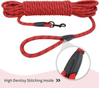 Long Dog Leash for Training 20Ft-Reflective Nylon Rope with Swivel Hook-Recall Agility Lead for Large Small Medium Dogs Outside Walking Hiking-Red