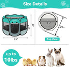 Siedihit Playpen for Small Dog Cat, Dogs Tent Crate Cage Indoor/Outdoor | Portable Pop Up Dog Kennel with Carrying Bag for Rabbits(Green, Small)