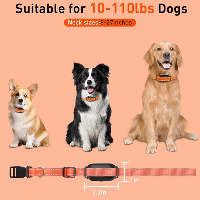 No Shock Dog Training Collar with Remote 3300ft Range | Vibrating Dog Collar, Vibration Collar for Small Medium Large Dogs, 9 Style Tones and Vibration Collar