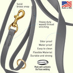 Viper Biothane K9 Working Dog Leash Waterproof Lead for Tracking Training Schutzhund Odor-Proof Long Line with Solid Brass Snap for Puppy Medium and Large Dogs 6ft, Battleship Gray