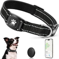 GPS Dog Collar Tracker 2-in-1,Reflective Waterproof Pet Collar,iOS-Only,No Monthly Fees,Unlimited Range,Dog Tracking Collar Pet Tracker,for Small Medium Large Dogs(S (12.5"-16"), Black)
