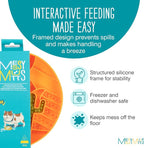 Messy Mutts Round Slow Feeder, 8 Inch, 2 Cup, Orange | 8 Inch Round Silicone Puzzle Slow Feeder For Dogs And Cats, Holds 2 Cups, Dishwasher Safe