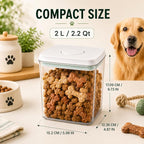 Pet Dog-Cat POP-Treat Airtight jar-Container - 1.3 Qt/1.2 L and 2.2 Qt/2 L | Stackable One-Touch Opening | For Snacks Candy Salt Herbs Spices | BPA-Free