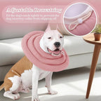 IDOMIK Dog Recovery Collar, Waterproof Soft Dog Cone After Surgery | Comfy Protective Elizabethan Collar Alternative for Dogs Cats, Adjustable Pet Neck Donut Cone Anti-Licking Wounds,Pink,3XL