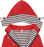 HDE Dog Raincoat Poncho Double Layer Zip Rain Jacket with Removable Hood, Leash Hole for Small to 3XL Dogs and Puppies Red - S