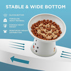 Necoichi Ceramic Raised Cat Food Bowl, 15° Tilted (Fuji, Extra Wide Tilted)