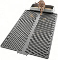 Cat Litter Box Mat Large Litter Trapping Mat for Cat | 34" x 22", Silicone, Foldable, Non-Slip, Friendly Soft on Cat Paws, Easy to Clean, Scatter Control, Light gray