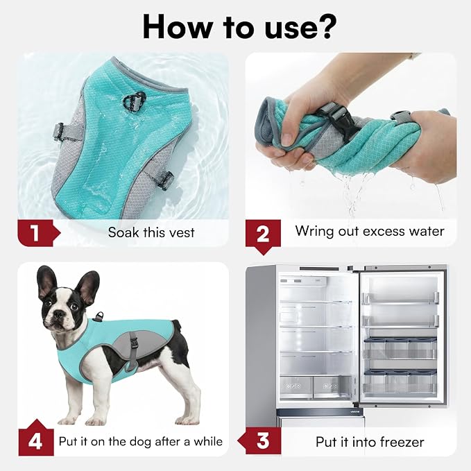 Dog Cooling Vest for Extra Large Dogs, Dog Cooling Jacket with Mesh and D Ring, Pet Reflective Stripe Cooler Coat for Hot Summer, Blue-3XL