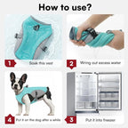 Dog Cooler Jacket for Extra Large Dogs, Dog Mesh Cooling Vest with Reflective Stripe and D Ring, Pet Cooling Jacket for Beach, Hiking, Walking, Blue-XL
