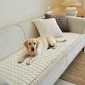 Circular Grid Couch Cover for Dogs Washable - Non Slip Thick Soft Pet Sofa Protector for 3 Cushion Couch Large Silicone Particles Furniture Mat for Cats Sectional Slipcovers