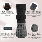 SCENEREAL Dog Socks to Prevent Licking Paws for Hot/Cold Pavement Anti Slip, Dog Shoes for Hardwood Floors, Dog Boots & Paw Protectors with Grippers for Small Medium Large Senior Dogs