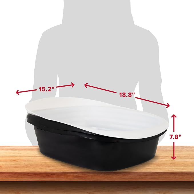 Arm & Hammer Large Sifting Litter Box Scoop Free Cat Litter Tray with Microban, Made in USA | Antimicrobial product protection, ideal for indoor felines, simple lift, shake and pour cleanup, helps keep odors in check