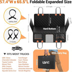 IJVAE Truck Back Seat Extender for Dogs Hard Bottom Holds 500lbs,Dog Car Seat Cover for Back Seat, Waterproof and Can be stored Dog Hammock for Car SUV