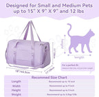 PETSFIT Cat Carrier Soft with Patented Safety Buckles, Safe for Car Travel | Lockable Zippers, Safety Tether, Escape-Resistant Pet Carrier for Vet Visits, Airline Approved Under-Seat, Up to 12 lbs