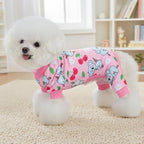 XPUDAC 4 Pieces Dog Pajamas for Small Medium Sized Dogs Stretchable Dog Pjs Soft Puppy Clothes Boy Girl Cats Pet Outfits, 2XL