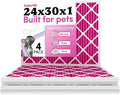 24x30x1 Air Filter by Colorfil | Color Changing Filters for Cat and Dog Odor | MERV 8 Furnace AC Filter for Pet Hair and Dust | 23.9"x29.9"x0.75" Exact Size | Pack of 4