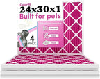 24x30x1 Air Filter by Colorfil | Color Changing Filters for Cat and Dog Odor | MERV 8 Furnace AC Filter for Pet Hair and Dust | 23.9"x29.9"x0.75" Exact Size | Pack of 4