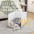MEEXPAWS Cat Litter Box Enclosure Splash Guard Extra Large 28L × 21.5W x 18H inch, Light Weight Plastic Sheets with Cat Litter Mat Easy Clean (White) | Extra Large Litter Box Pee Shield, DIY Plastic Sheets Easy Clean, Litter Containment, Privacy Screen...