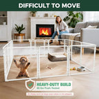 FXW AuraSpace Pro Acrylic & Wire Mesh Indoor Dog Playpen, 24" H, 12 Panels | Clear View, Heavy-duty Metal, Flexible Layouts, Easy Walk-Through, For Puppies & Small Dogs, Patented