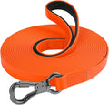 XiaZ Waterproof Long Dog Lead, 30FT Dog Leash Training Line Lead for Large Medium Small Dogs Outside Walking, Playing, Camping, or Yard (30Feet, Orange)