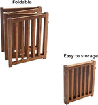 LZRS Wooden Free Standing Foldable Dog Gate Indoor – 80" W x 24" H, Extra Wide Step-Over Safety Pet Gate for Doorways, Stairs, Hallways, Large Spaces & Playpen for Puppies Indoor Use, Oak