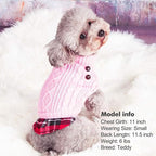 KYEESE Dog Sweater Turtleneck Thick Knit Pullover for Cold Weather | Stretchy Fit, Lightweight & Warm, Cozy Knit Comfort, Classic Plaid Design, Gentle on Sensitive Skin, Comfortable Daily Wear