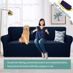 YEMYHOM Couch Cover Latest Jacquard Design High Stretch Extra Large Sofa Covers Pet Dog Cat Proof Oversized Slipcover Non Slip Magic Elastic Furniture Protector (XL Sofa, Navy)