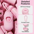 VETRESKA Dog Poop Bags with Handles 450 Count, Floral Scented Waste Bags | Leak-Proof Thick Dog Bags for Poop, Easy-Tie Large Poop Bags, 30 Refill Rolls with 1 Dispenser for Dog Walking Cat Litter