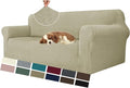 MAXIJIN Couch Covers for 3 Cushion Couch Sofa (71"-91"), 1-Piece Stretch Sofa Cover Slipcover Furniture Protector with Elastic Bottom for Kids,Dogs (Large, Diamond Pattern Khaki)