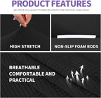 ZNSAYOTX Super Stretch Loveseat Covers (57"-70"), New Striped Love Seat Slipcover, Dogs Pet Friendly Anti-Slip Couch Protector Spandex Durable 2 Seater Fabric Sofa Cover (Black, Loveseat)