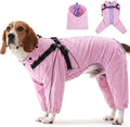 Lelepet Rain Coats for Dogs Waterproof, Pink, M | Four legs keeps fur clean and dry, Built in harness for easy outdoor trips, Reflective stripes ensure safety in dim light