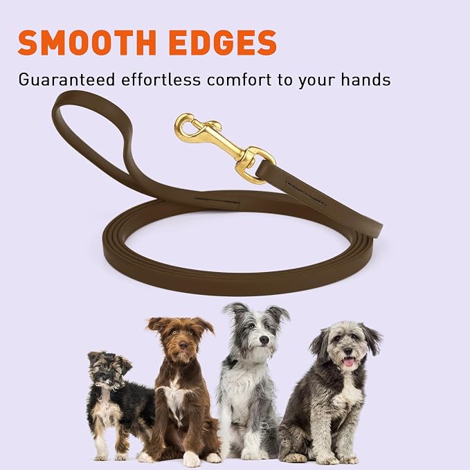 Viper Biothane K9 Working Dog Leash Waterproof Lead for Tracking Training Schutzhund Odor-Proof Long Line with Solid Brass Snap for Puppy Medium and Large Dogs, 33ft Dark Chocolate Brown