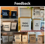 Dog Food Storage Container Farmhouse Pet Food Treats Bin with Lid and Scoop, Perfect Sturdy Canister Tins for Kitchen Countertop, Shelf, Great Gift for Pet Owners - Dog Food - Black